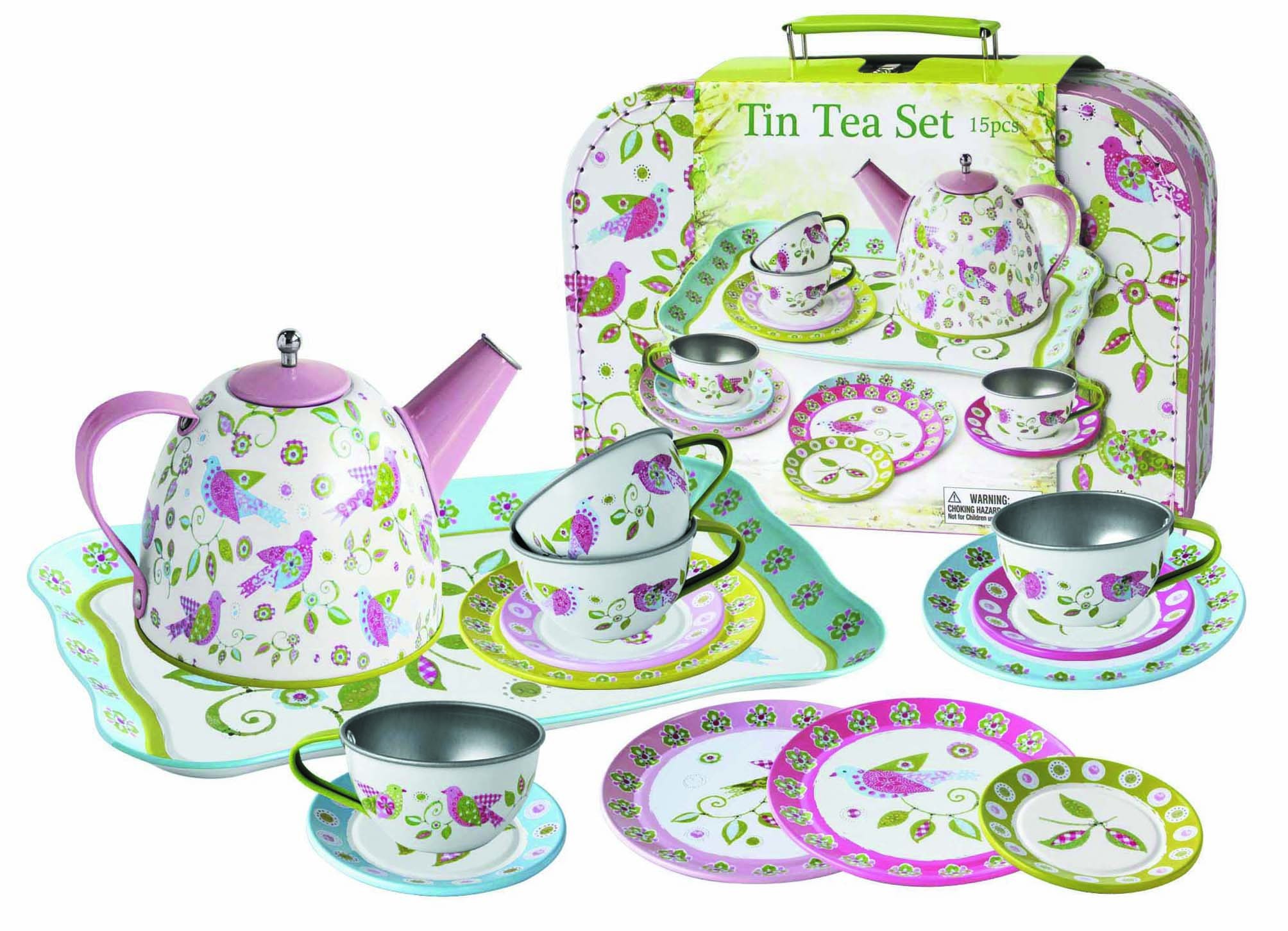 have a toddler play with a tea set